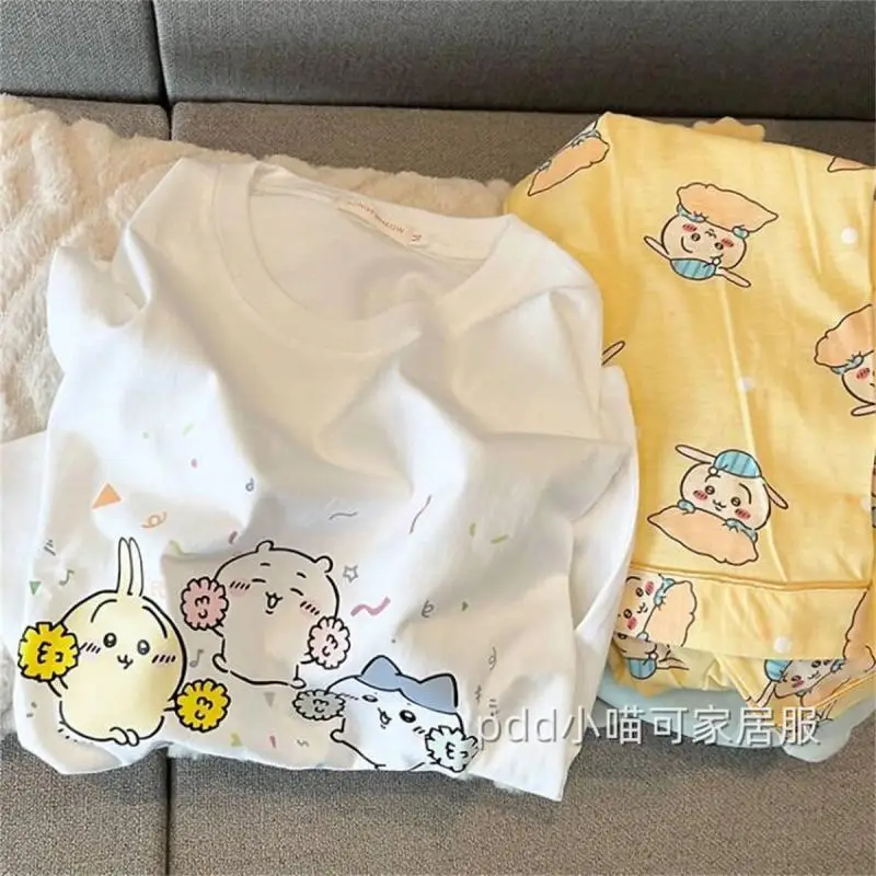 Anime Kawaii Chiikawas Pajamas Short Sleeved Long Pants Ventilate Cute Student Fashion Homewear Birthday Gifts Girlfriend Gifts 4