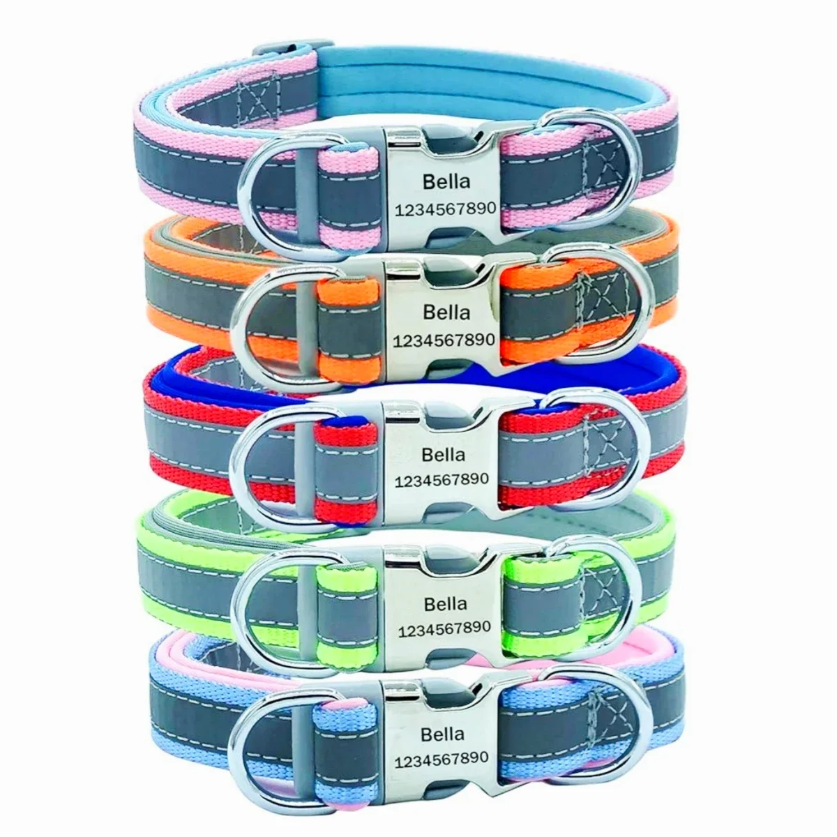 Adjustable Reflective Personalized Dog Collar