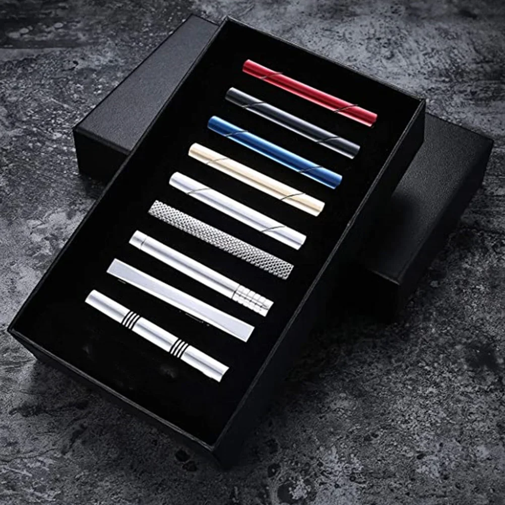 8 Pcs Tie Clips Tack Men's Suit Decoration Business Necktie Bar Man Bow Ties for Pretied