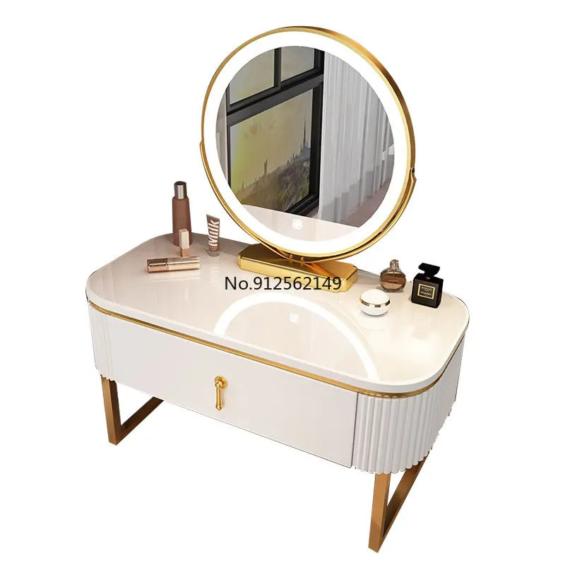 

Modern minimalist Nordic net red small apartment tatami bay window dressing table with lamp dressing tables storage cabinet