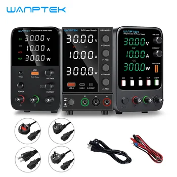 DC 전원 공급 장치 조정 가능 30V 10A 4 자리 LED 디스플레이, USB5V 2A 고속 충전 실험실 전압 조정기 AC220V/110V