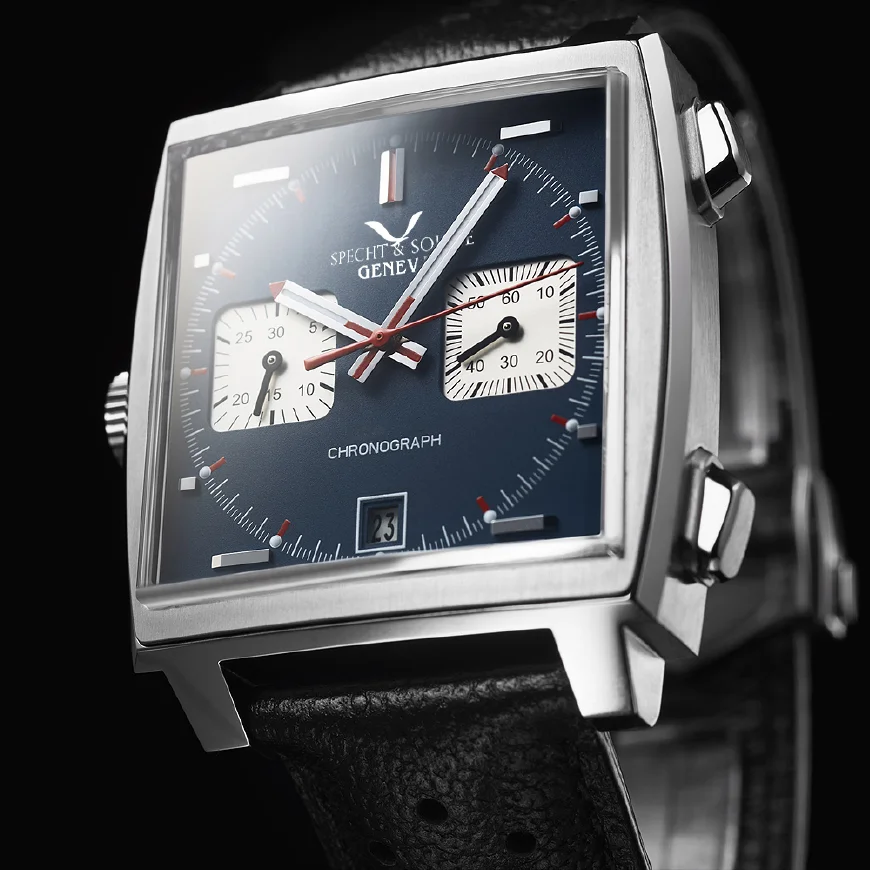 

Original Silver Blue Dress Watch For Men Luxury Brand Cow Leather Clock Chronograph 100M Waterproof Diving Male Wristwatches New