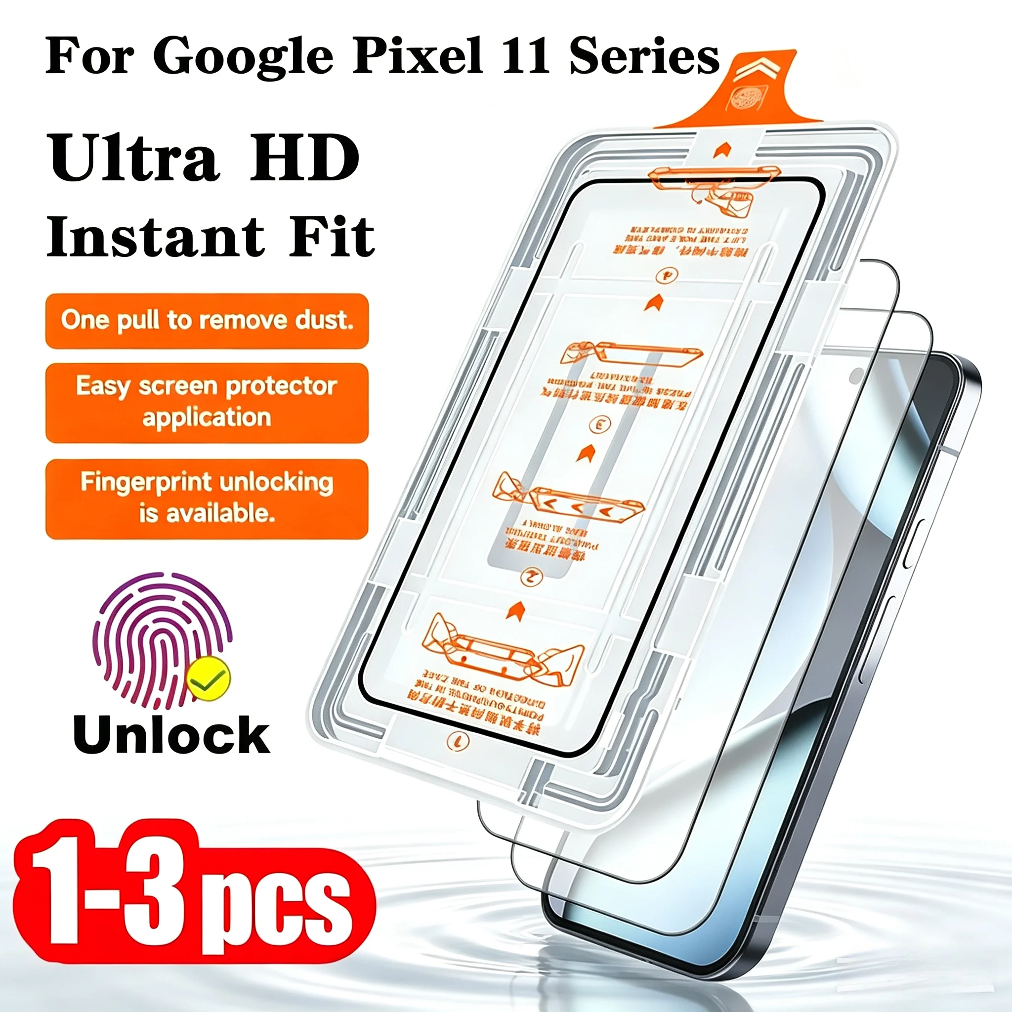 3-Pack 9H HD Tempered Glass Screen Protector with Easy Installation and Anti-Scratch Technology