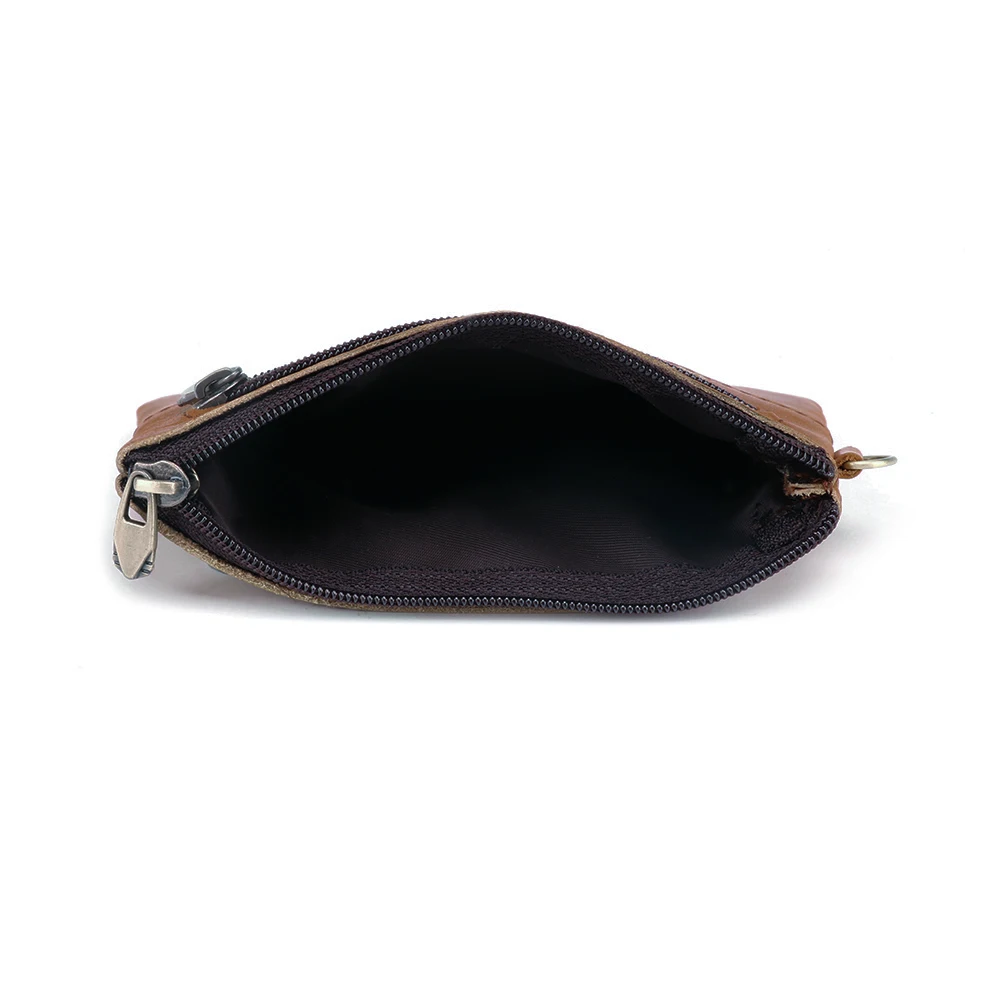 JOYIR Genuine Leather Slim Wallets Men Coin Purses Zipper Short Wallet Male Purse Card key Holder Small Men Mini Wallet for