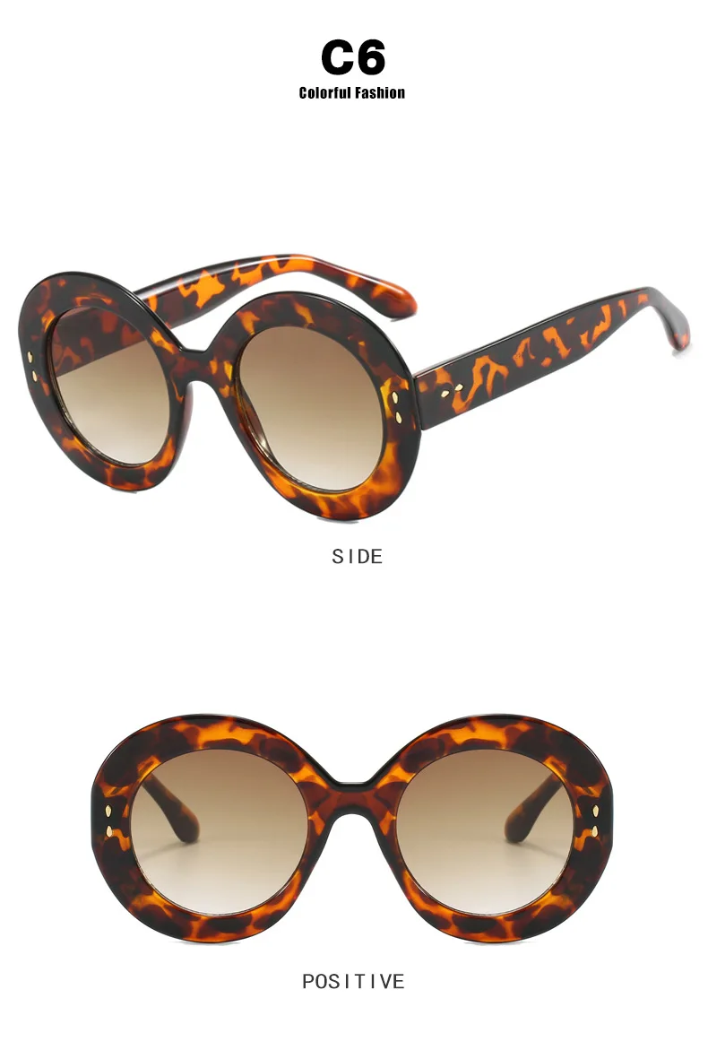 Trendige Reisnagel-Optik Übergroßer Runder Rahmen Damen-Sonnenbrille Markendesigner-Sonnenbrille Herren-Fahrbrille Reise-Brillen UV400 Gafas – Detail 12
