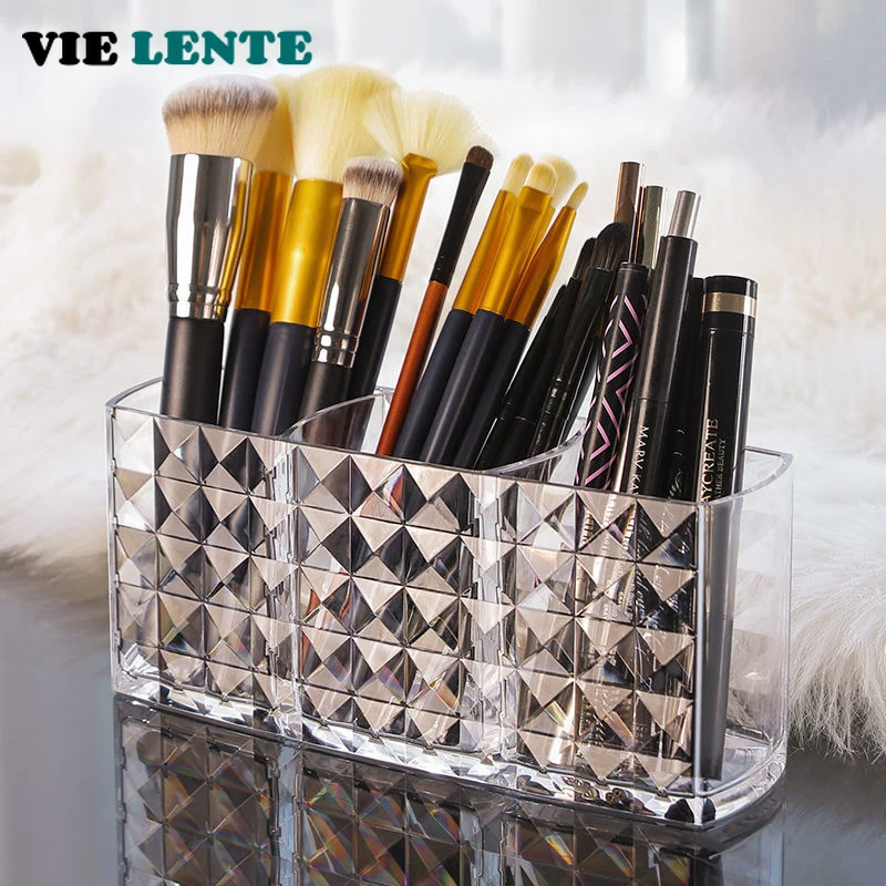 1-piece Diamond Patterned Mirror Cabinet Storage Box, Bathroom, Bathroom, Cosmetics, Lipstick Storage Rack  Makeup Organizer Box 5