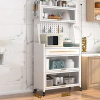 Nordic Metal Kitchen Cabinet for Kitchen Furniture Sideboard Multi-layer Landing Creative Upscale Multifunction Storage Cabinet 1
