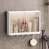 Bathroom wall-mounted storage box Toiletry-skincare products perforation-free storage rack Household dustproof storage box 1