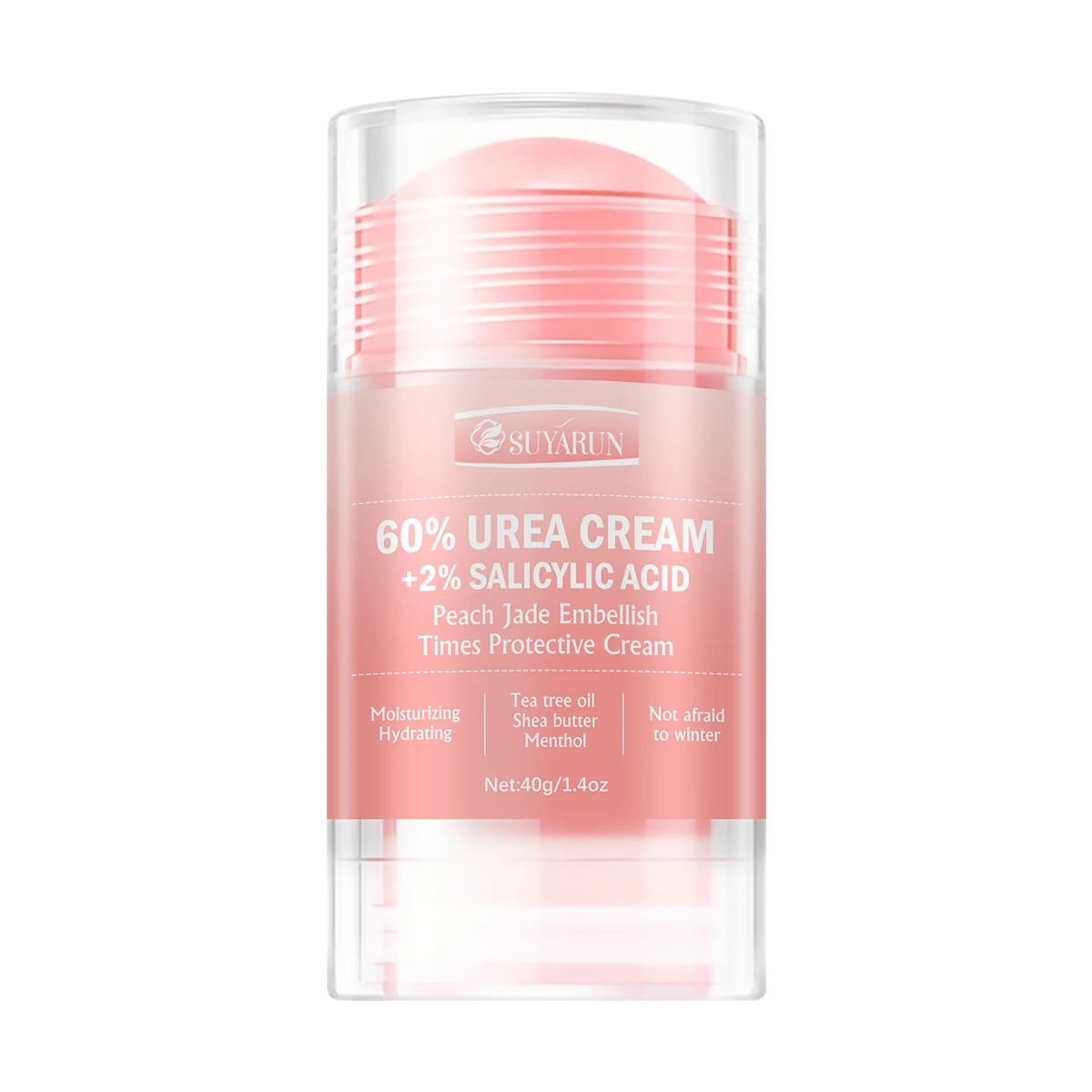 SUYARUN 60% Urea Cream & Peach Scented Foot Balm Stick Combo – Intensive Cracked Heel Repair, Deep Moisturizing and Hydration.
