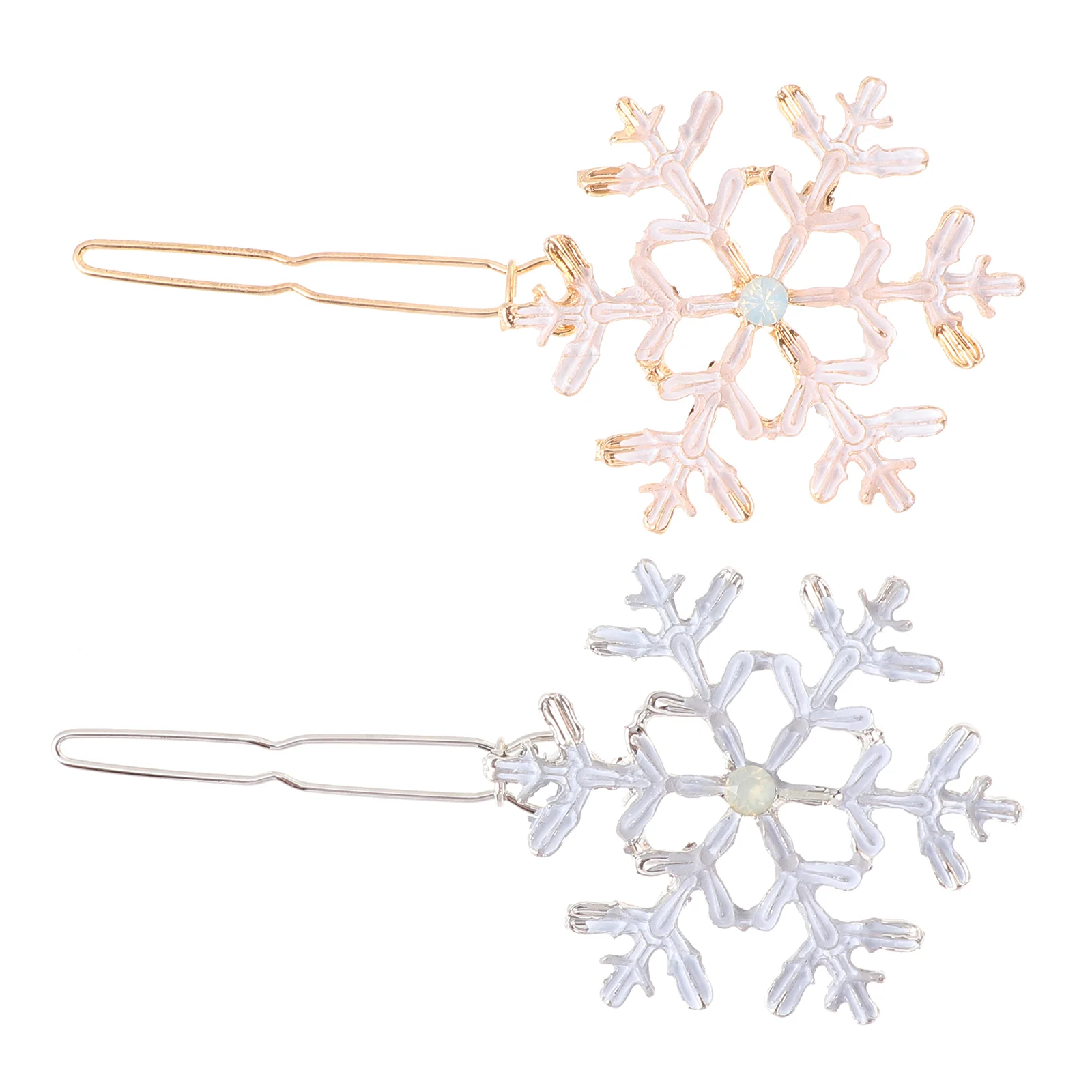 

4 Pcs Snowflake Hairpin Christmas Supplies Alloy Rhinestone Barrettes Headdress Kids Clips for Girls Bow Tie