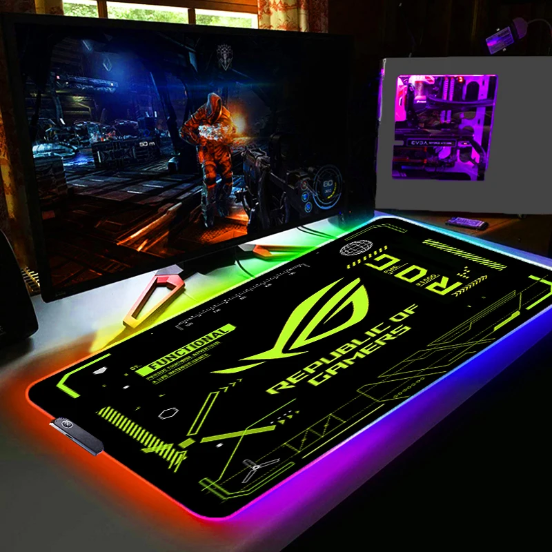 Mat Computer Led Dc LED Mouse Pad A-ASUS ROG Backlight Gaming Accessories PC Computer ...