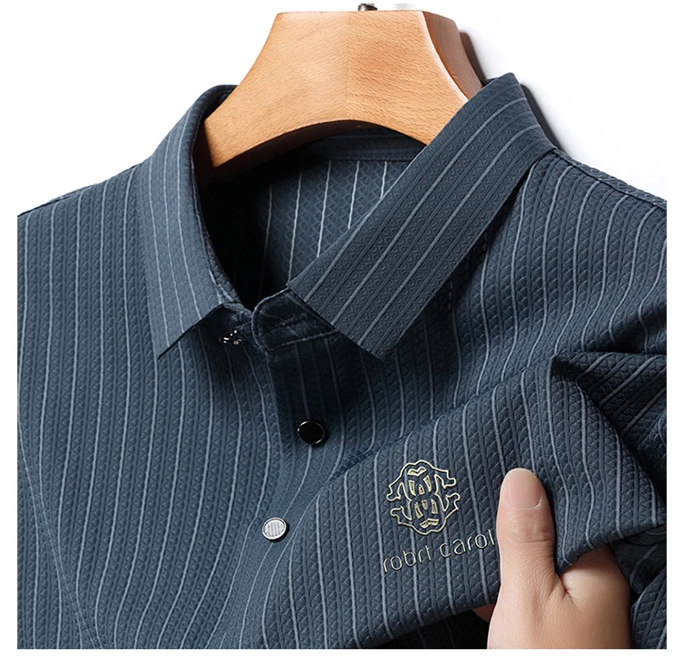 Green Snake Fashion Summer Casual Breathable Cool Comfortable Lapel Polo Short Sleeve Korean Striped Print Design T-shirt Top 22 S0776fc3cc2374d9d8dfbf6cb35890a1fE