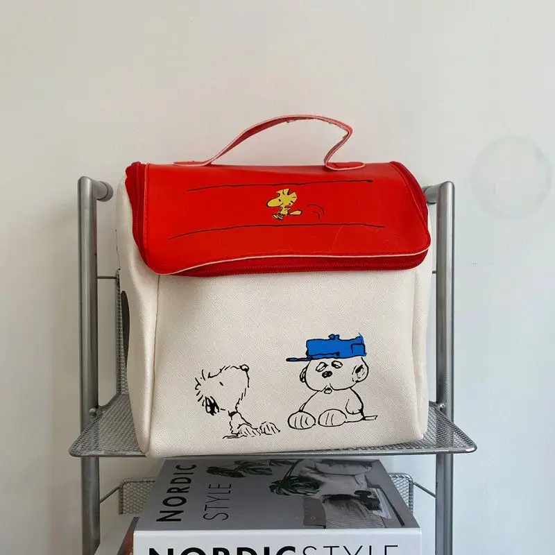 Snoopy Red House Storage Bag Portable Travel Cosmetic Stationery Organizer for Daily Use