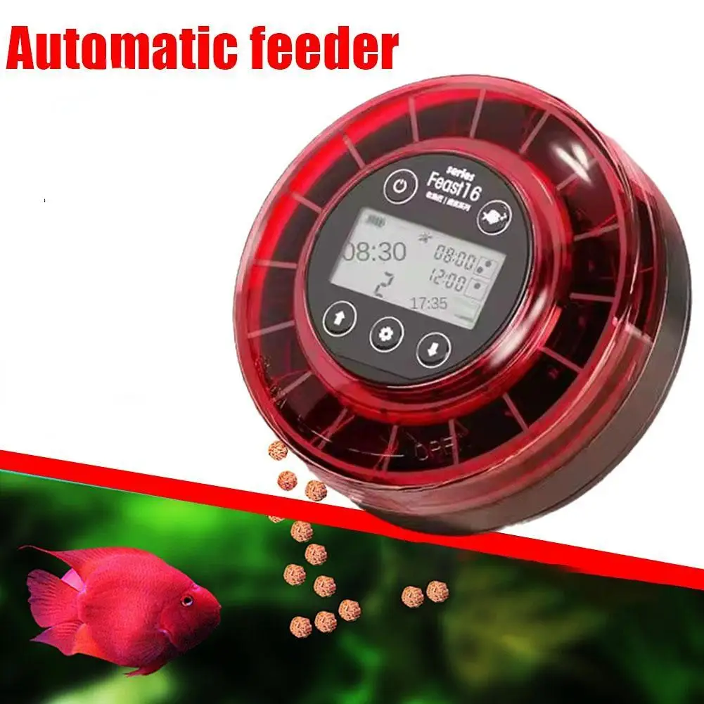 

Aquarium Automatic Fish Feeder With Timer Accurate Metering Feeding Large Capacity Rechargeable LCD Display Mode Fish Feeder