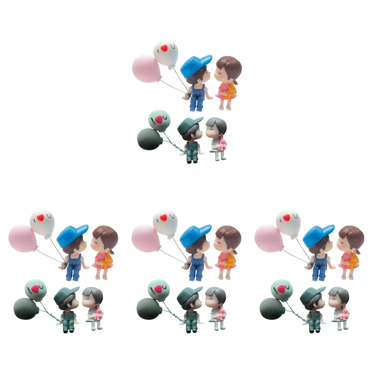 

8 Pairs inside The Car Men and Women Decor Cartoon Couples Figure Figurines Plastic Dashboard Decorations
