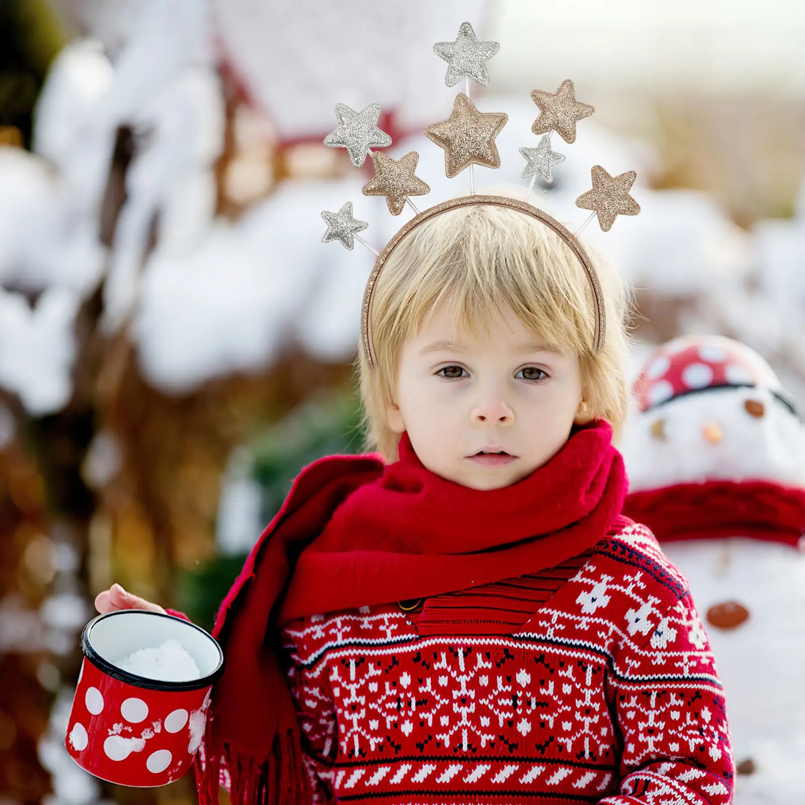 Christmas Glitter Stars Headband Party Headband Lovely Christmas Pentagram Hairband Birthday Hair Accessories For Kids