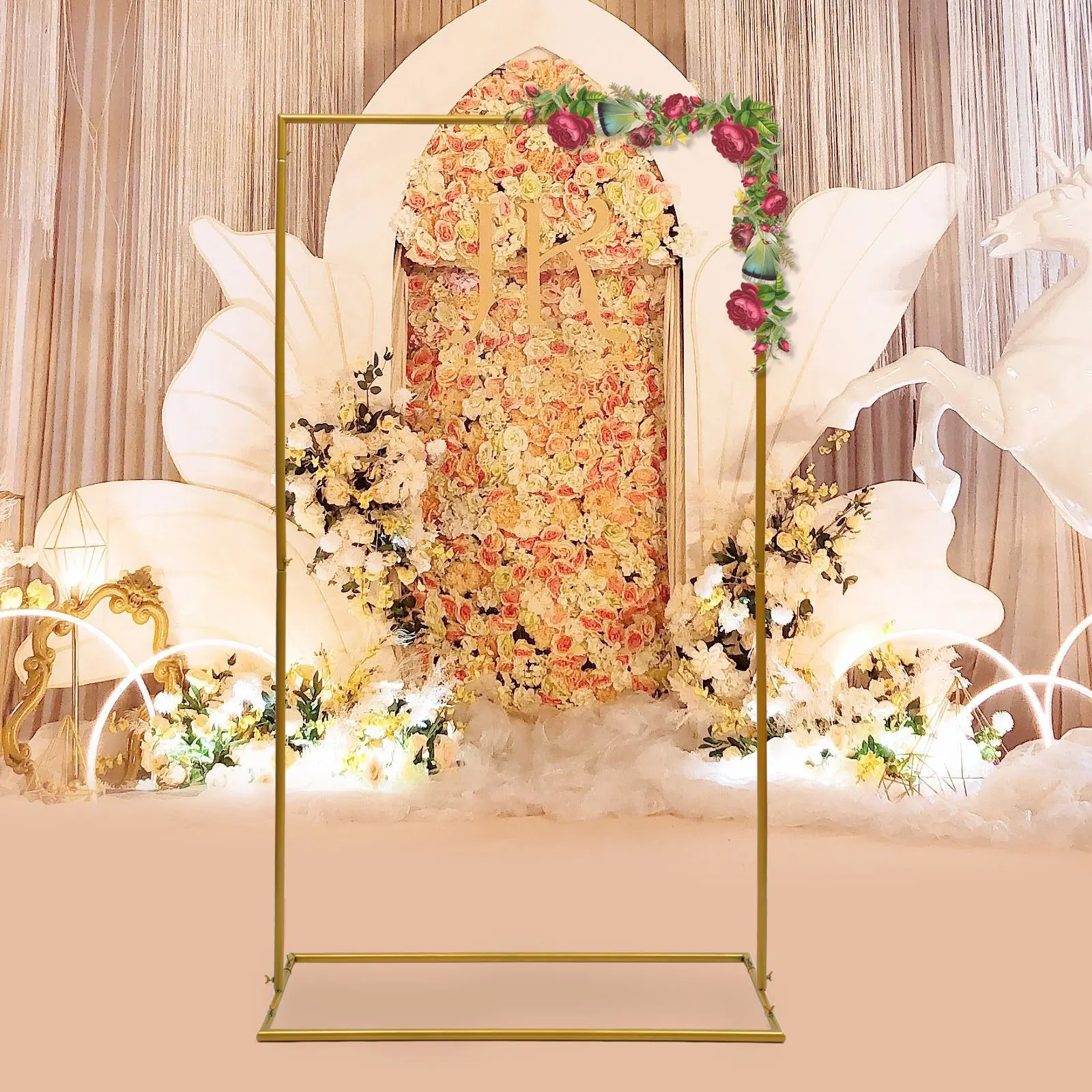 

Gold Wedding Arch Metal Flower Stand Backdrop Decoration For Wedding Birthday Party Decor