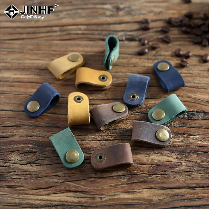 1Pcs Portable Headset Earphone Wire Winder USB Cable Cord Leather Winder Headphone Case Korean Desk Manager