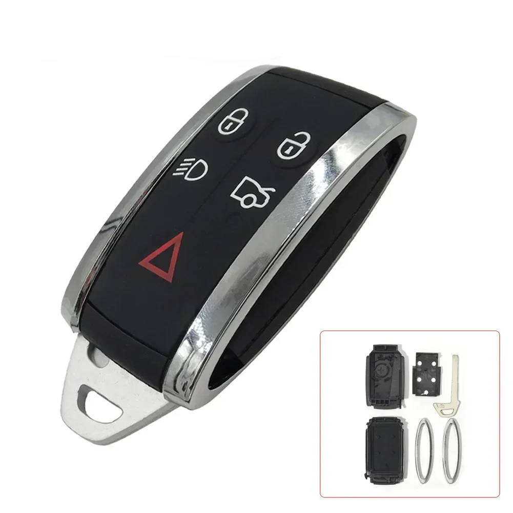 Premium Black 5-Button Remote Key Fob Case Cover with Blade