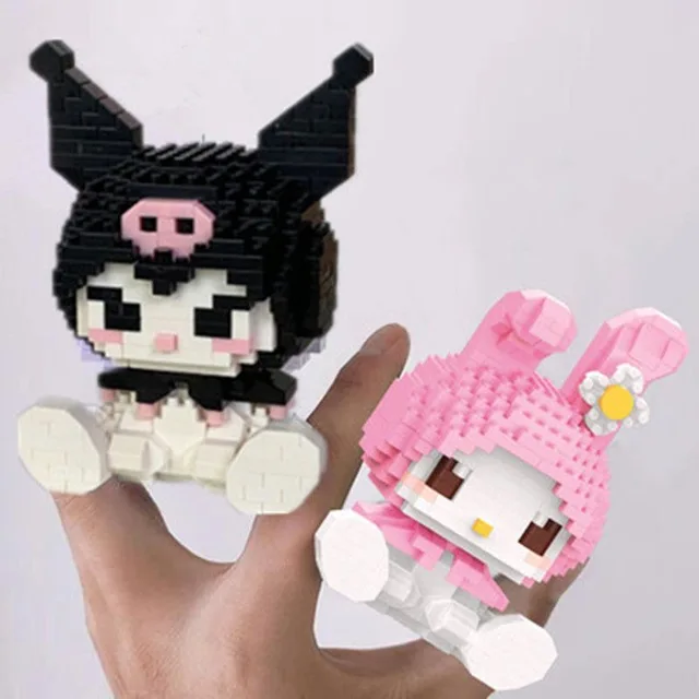 Anime Anime Blocks Kuromi My Melody Cinnamoroll Mouse Building Blocks Doll Toy Kids Birthday Gift 6