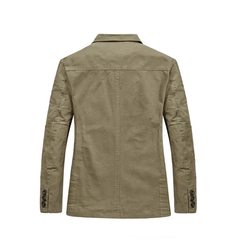 Spring and autumn men's suit lapel loose casual coat three-button cotton large size small suit