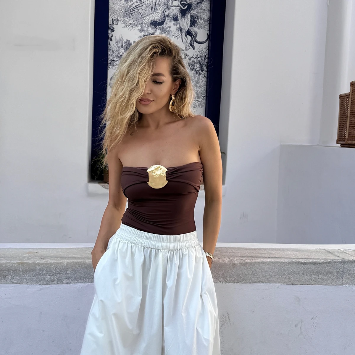 Sexy Women One Piece Swimsuit Female Swimwear 2024 Bandeau Monokini Swimming Suit Beachwear High Waist Bathing Suit 1