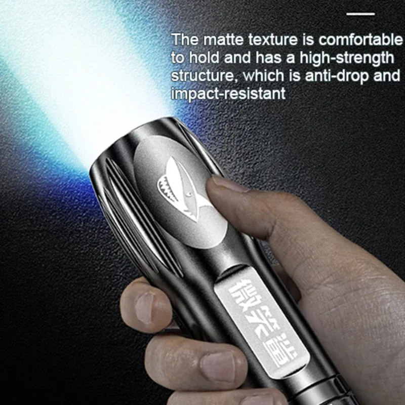 

High Power Mini Torch LED Flashlight USB Rechargeable Fixed Focus Flash Lamp Portable Camping Waterproof Far range Flashlight