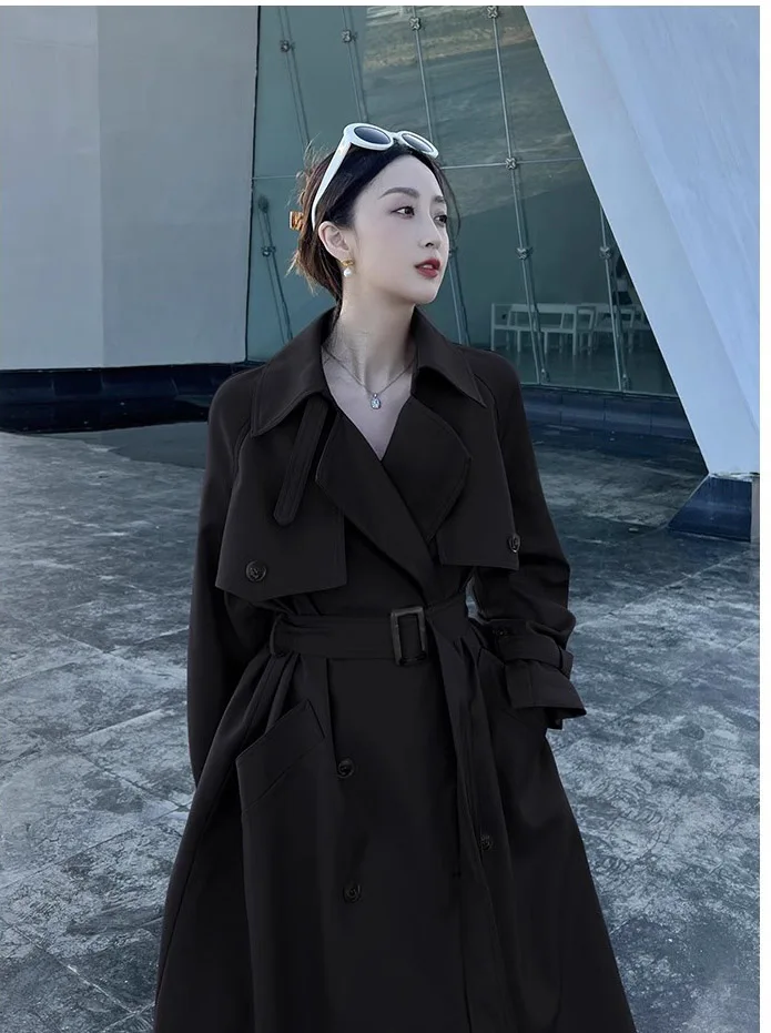 

2023 Fashion slim mid-length windbreaker coat Autumn Winter