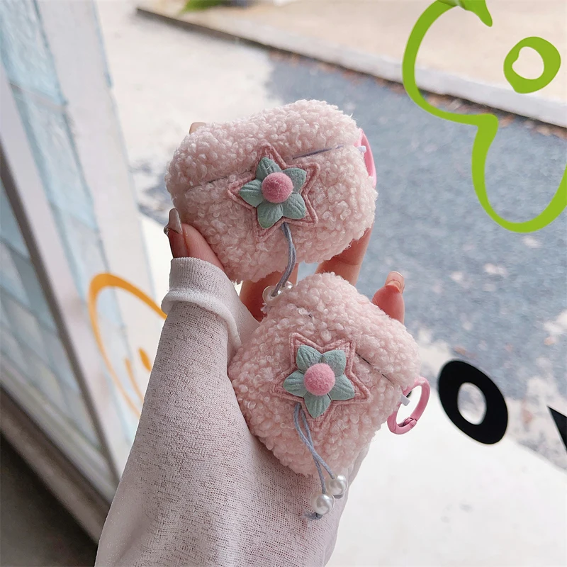 Star Winter Soft Fluffy Fuzzy Warm Case Per Apple Airpods 2 3 Generation Cover Per Airpods Pro 2Nd Gen Per Air Pods Protective