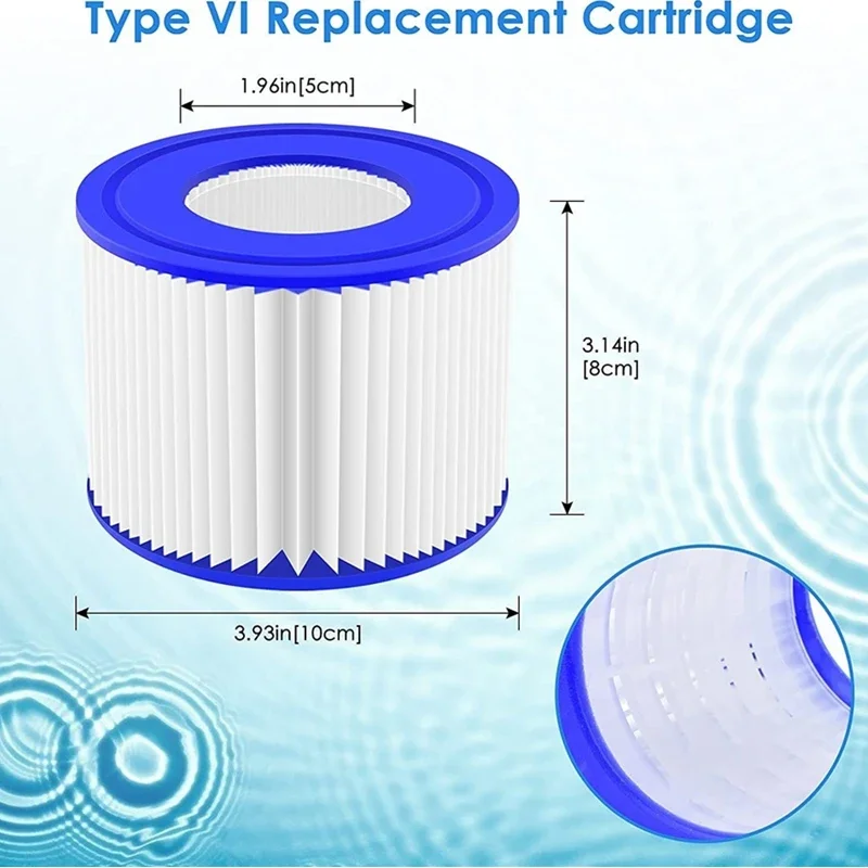 1/2/4 шт. Сменный фильтр для бассейна Bestway Flowclear, размер VI SI, фильтрующий картридж Lay-Z-Spa - Miami Vegas, Пальмовая пружина