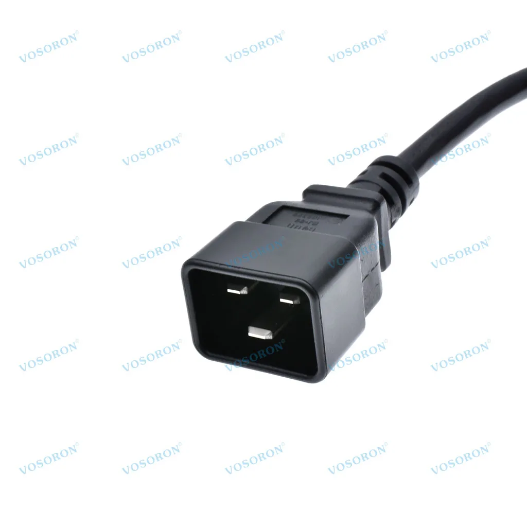 헤비 듀티 스플리터 전원 코드 IEC320 C20 남성형에서 2X C13 듀얼 여성형 Y 스플리터 케이블 40cm 서버 PDU UPS 전원 코드