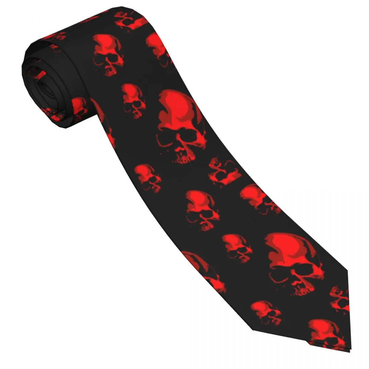 Woven Necktie Mens Classic Skinny Haloween Scary Skull Narrow Collar Slim Casual Accessories Gift