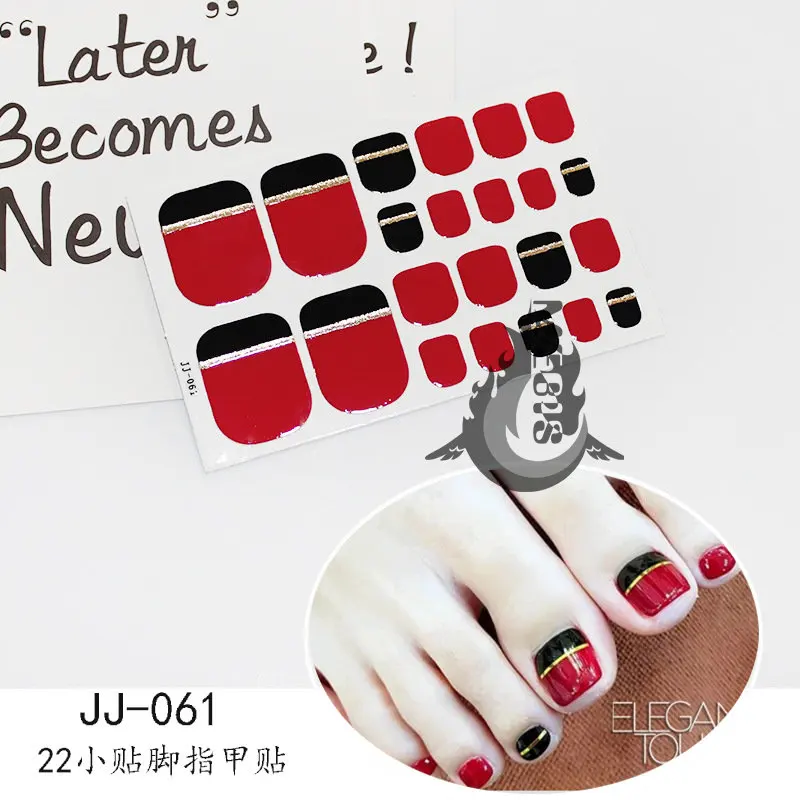 

22 Tips Toenail Nail Stickers Color Toe Nails Gilded Laser Toenail Sticker Full Cover Foot Nail Sticker Decals Water Transfer