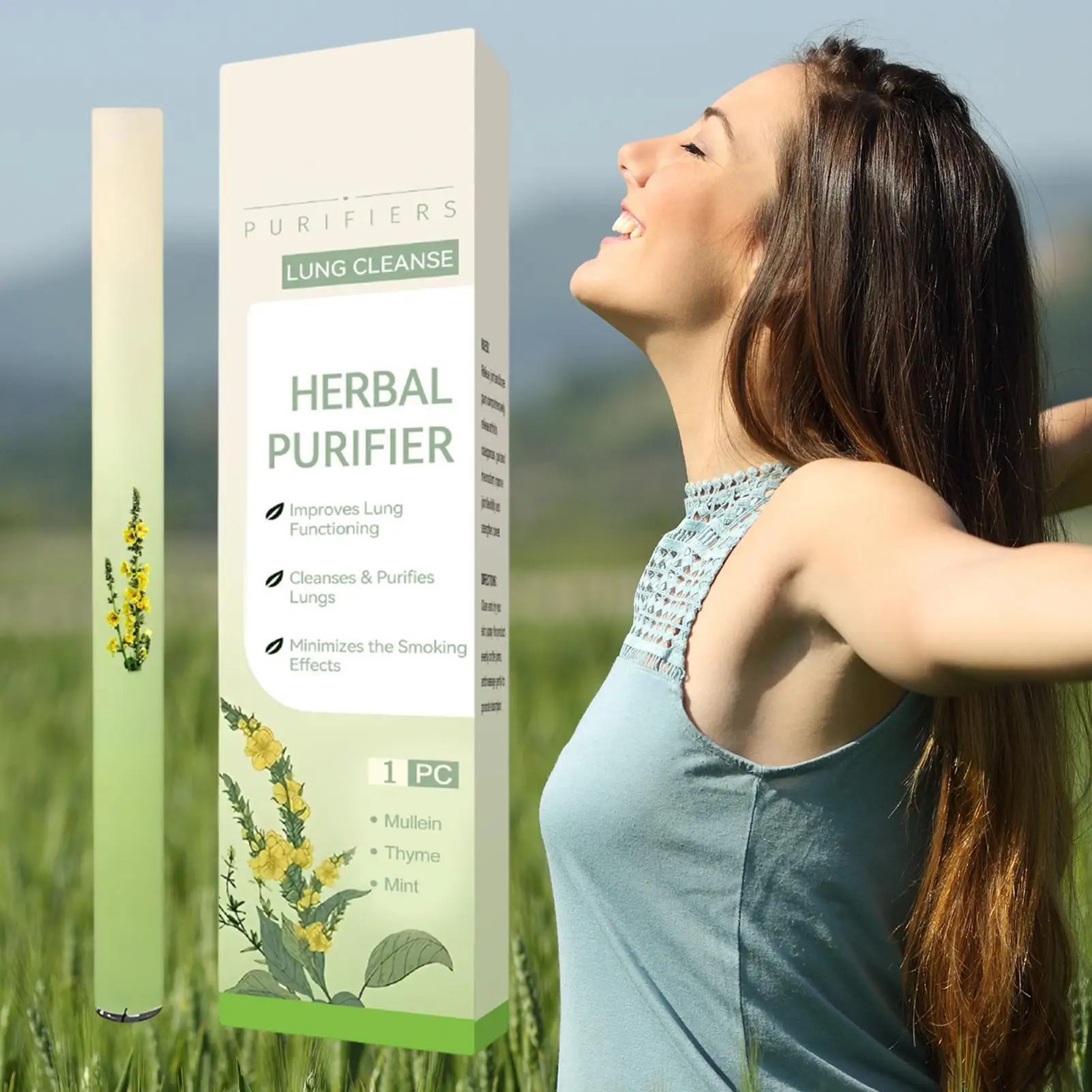 hot 1pc Herbal Lung Cleansing Nasal Inhaler Refreshes The Mind Relieves Fatigue And Deeply Cleanses The Nasal Cavity And Lungs