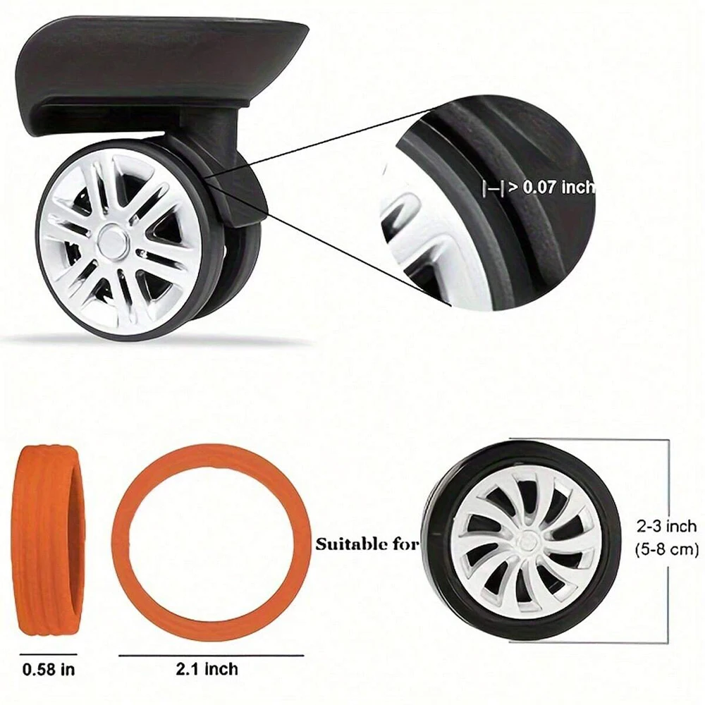 Luggage Wheel Protector 8PCS/Set Silicone Luggage Wheels Protector with Silent Sound Reduce Wheel Wear Suitcase Wheels Protection Cover-mw