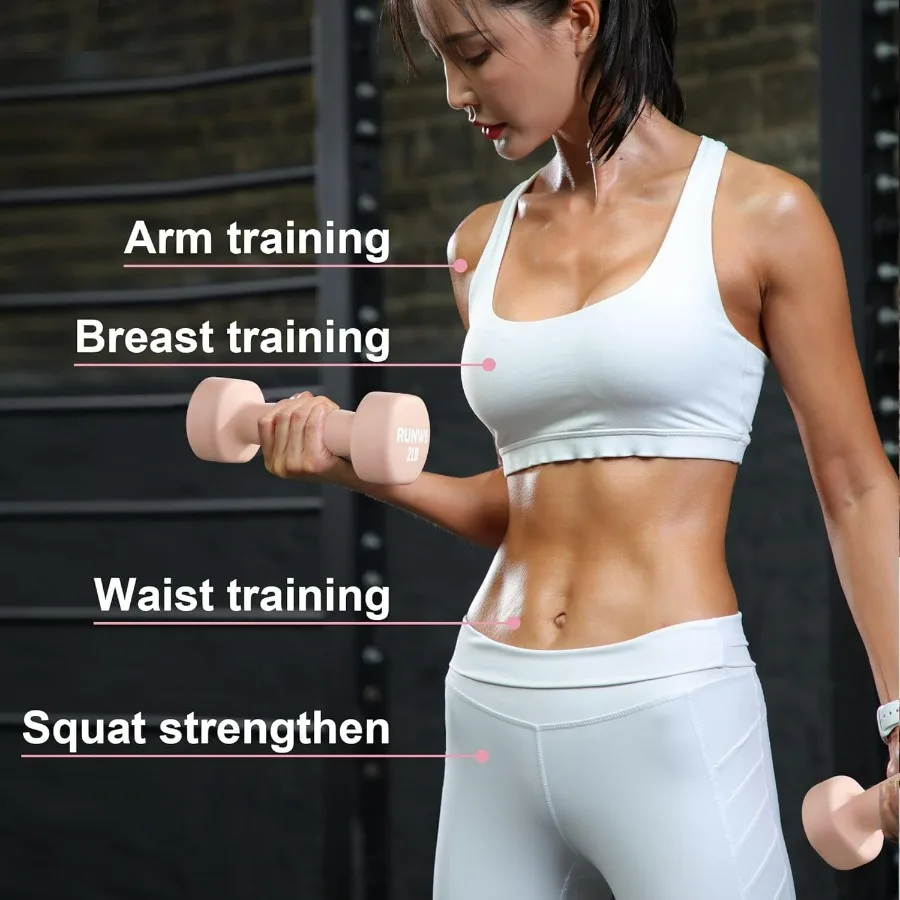 Dumbbells Set of 2 - Cast Iron Dumbbell Pairs Options for 7lbs Pair (14lbs Total), Hand Weights Sets Exercise & Fitness Dumbbell