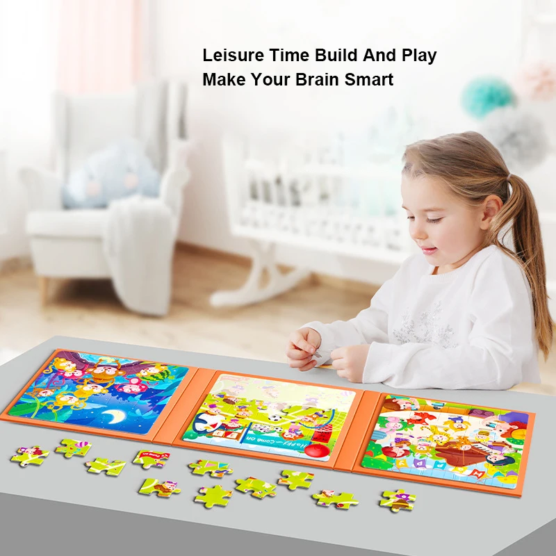 Montessori Kids Toys Magnetic Advance Educate Book 3-In-1 Fruit Animal Marine Dinosaur Cognitive Early Education Puzzle Play 2