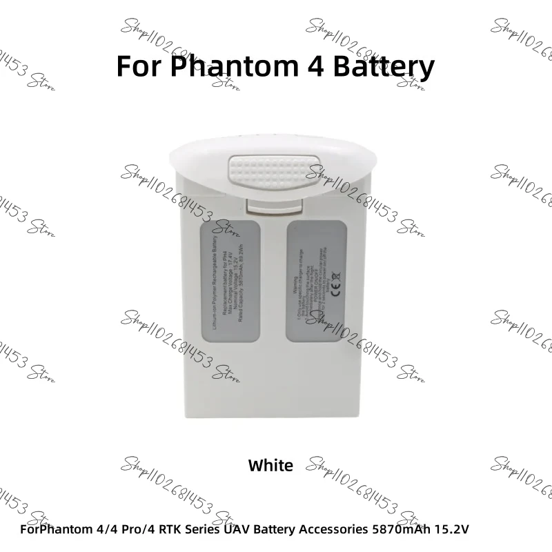 Batterie intelligente pour Phantom 4, connectée à un chargeur, LED allumée indiquant la charge.