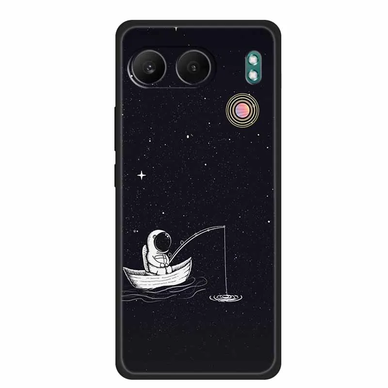 Astronaut Design Soft Silicone TPU Phone Case - Space-Themed Back Cover