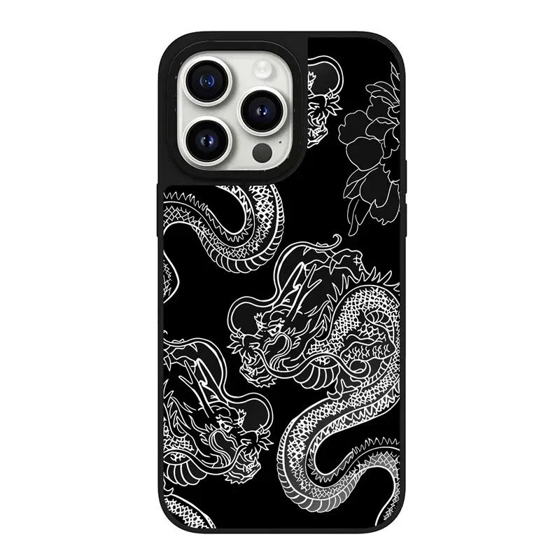 

Mirror Surface Chinese Dragon Phone Case Cover for IPhone 11 12 13 14 15 Pro Max Case for IPhone 15 Pro Max