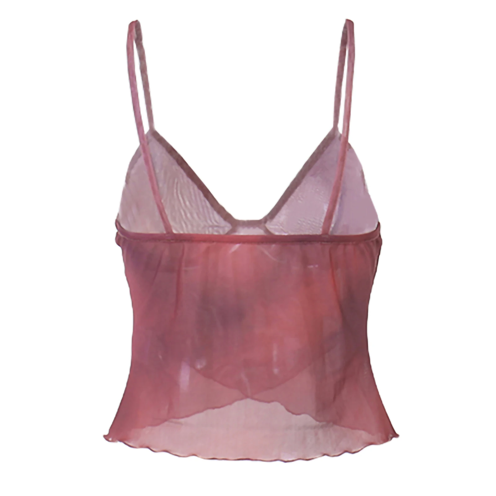 Graphic Printed Mesh See Through Vest Women Sexy Casual V-neck Sleeveless Suspender Camisole Patchwork Tank Top Y2K Streetwear