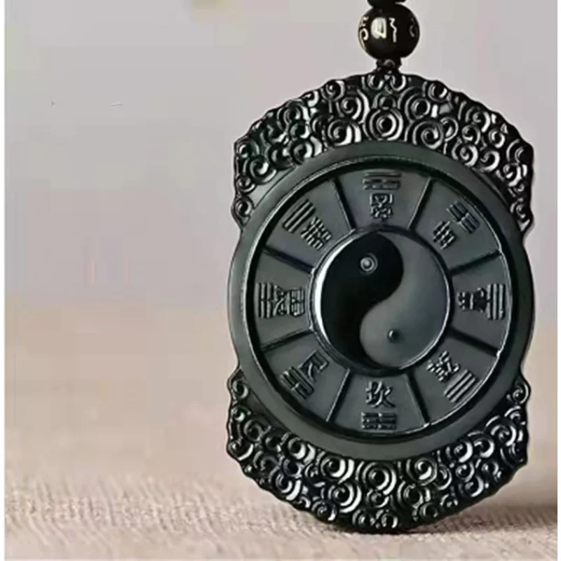 

Hetian Jade Gray Jade Eight-Diagram-Shaped Appetizer Men's Pendant Jade Xinjiang Taqing Exquisite Jade Pendant Men's and Women's