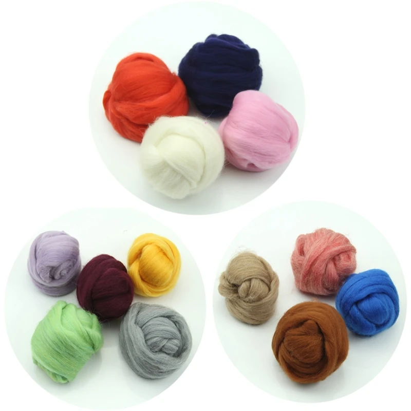 Wool Spinning Felting Fiber 10g Soft And Comfortable Fiber Accessories For Handamde Course Teaching Tool 87HA