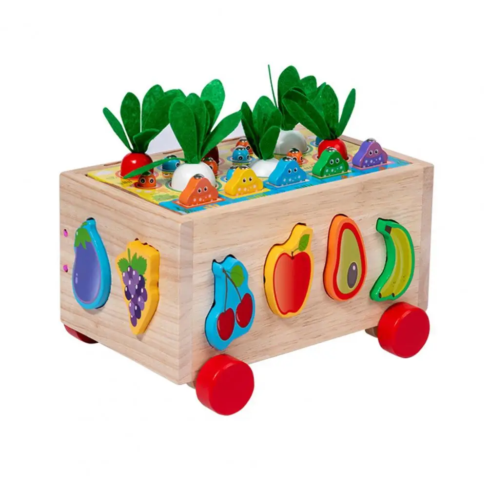 High-quality Wooden Blocks for Early Learning Wooden Educational Building Blocks Radish Fruit Fishing for Toddlers for Babies dropshippin 12pcs wooden rainbow blocks wooden building blocks for kid rainbow building blocks montessori educational wooden toy