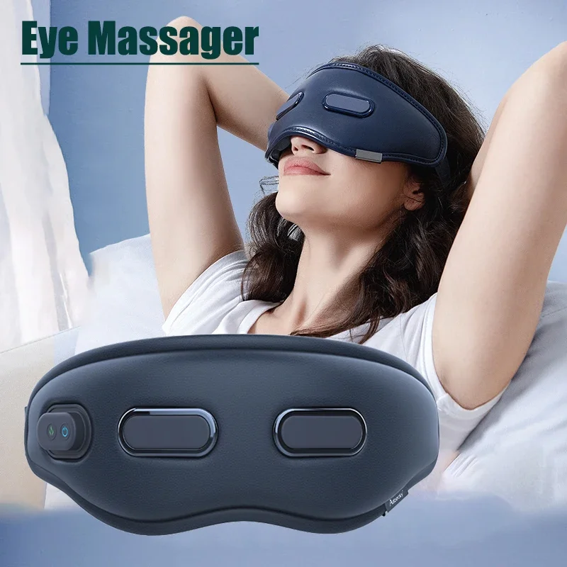 Rechargeable Heated Eye Massage Smart Eye Massager Instrument Massage Eyes Device Vibratable Reduce Eye Strain Improve Sleep