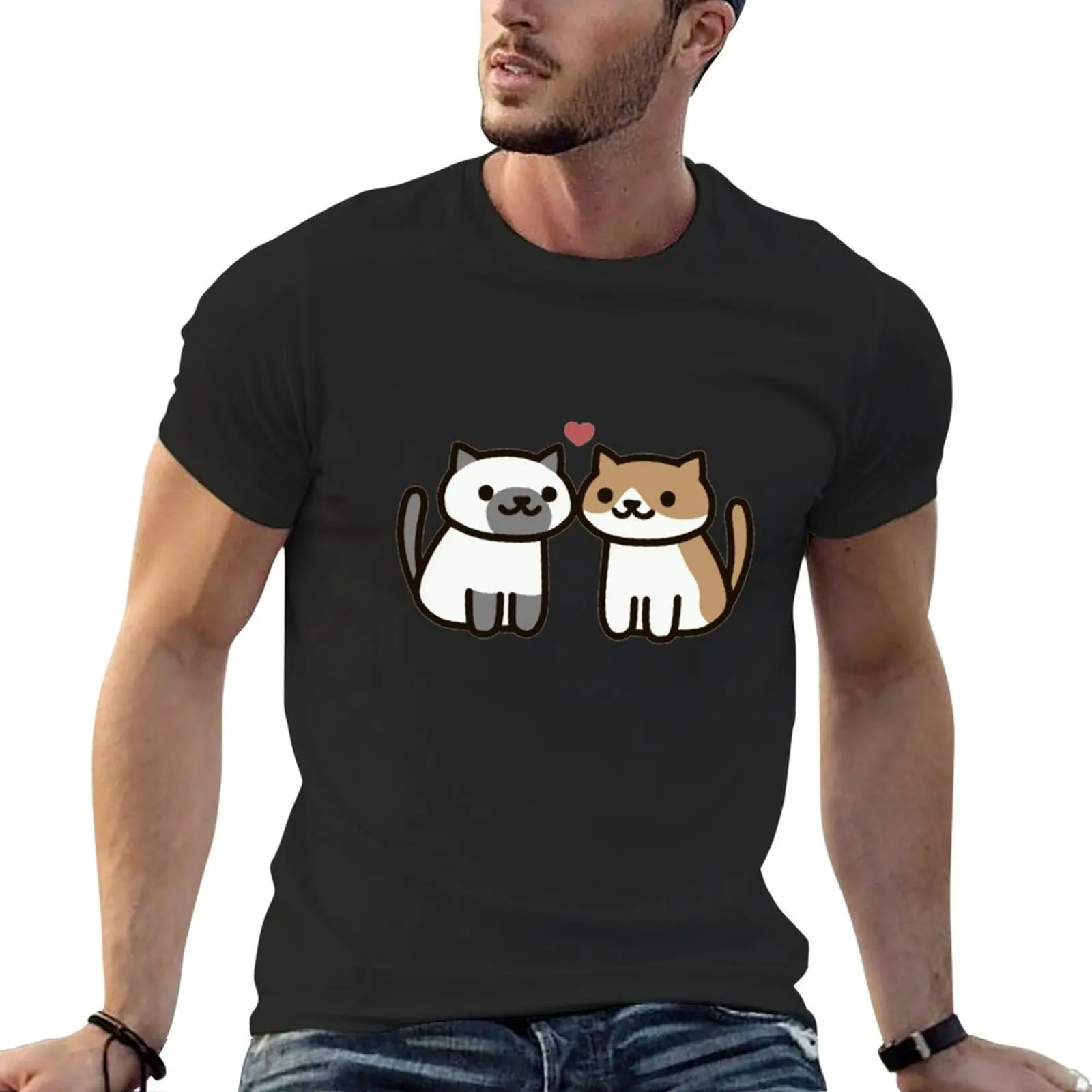 

Neko Atsume - Love T-Shirt essential t shirt for a boy oversized graphic tee men t shirts high quality