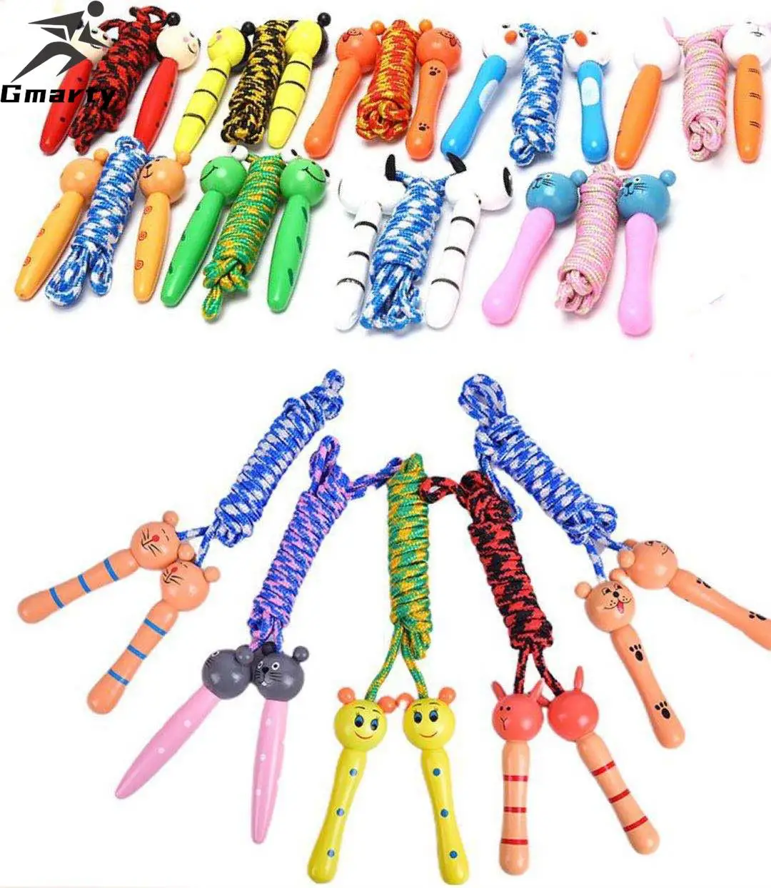 1.98M/2.18M Lovely Cartoon Wood Handle Kids Children Skipping Jump Rope Sport Exercise Tool