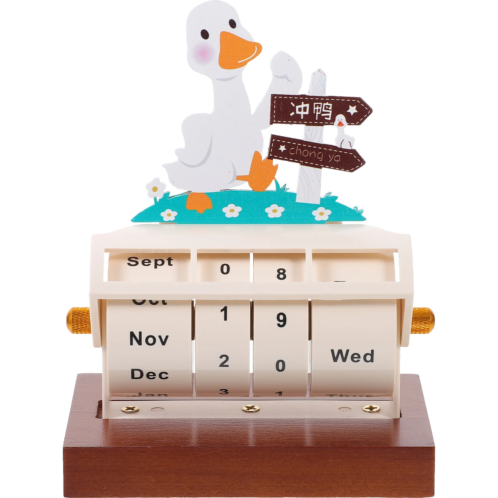 

Вечный мини-календарь для уток, товары для дома и офиса, деревянный мультяшный стол, настольный