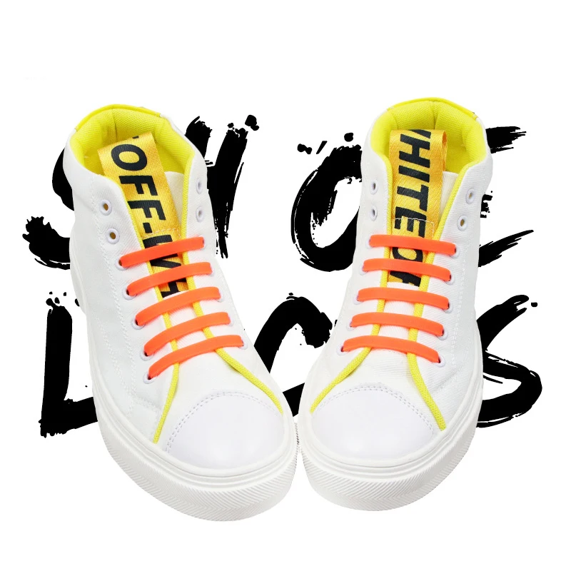 

Men's and women's silicone arrow slip-on laces elastic color athleisure elastic