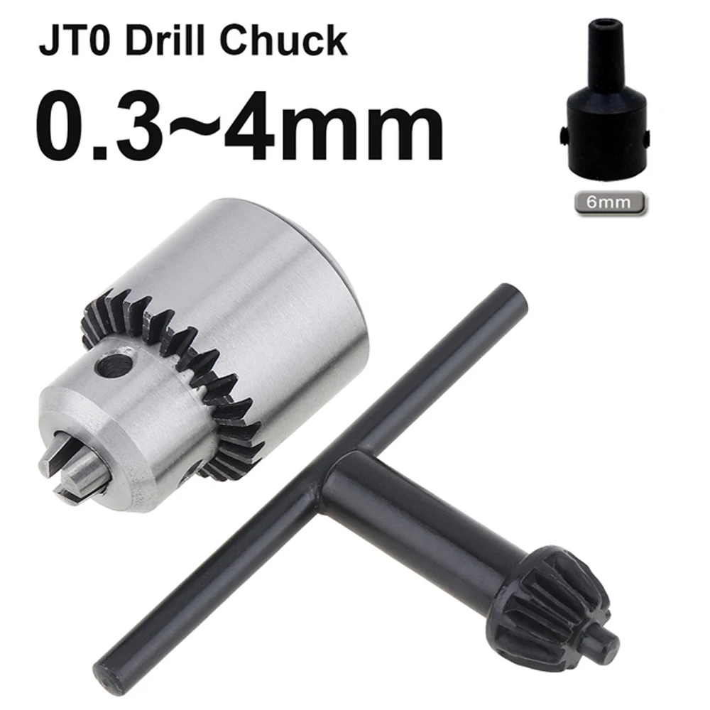 0.3-4mm JTO Drill Collet Chuck with 1/4" Chuck Inner Hole Diameter Hexagon Key Wrench with JT0 Adapter for DIY Electric Drill drill collet chuck
